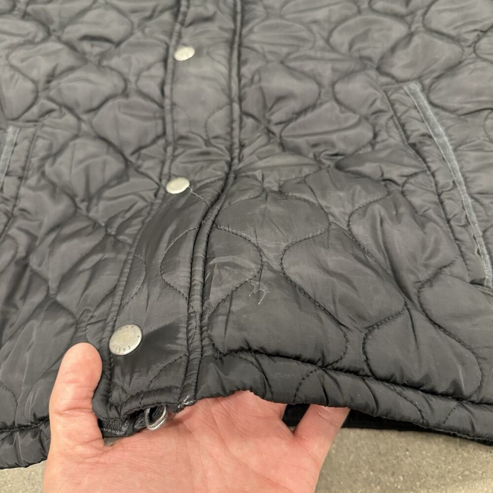 ABERCROMBIE & FITCH QUILTED ARMY MILITARY SNAP BOMBER JACKET BLACK MENS XS - Picture 7 of 9